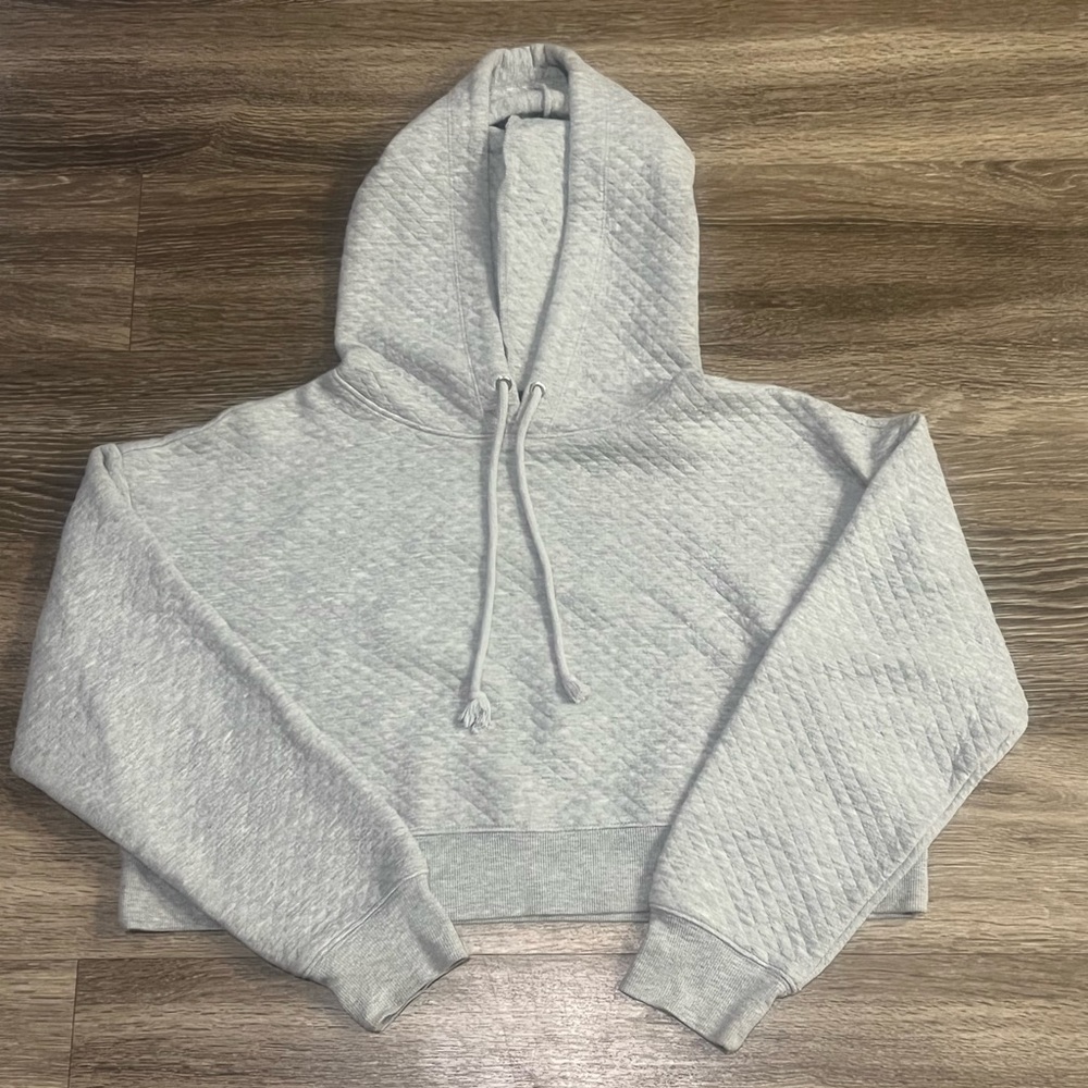 Gray cropped hoodie size Medium